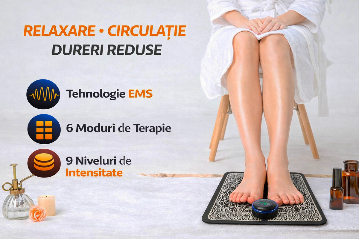 Aparat de masaj Electro-Impulsuri RelaxU® | Reduce senzatia de picioare umflate, tensionate