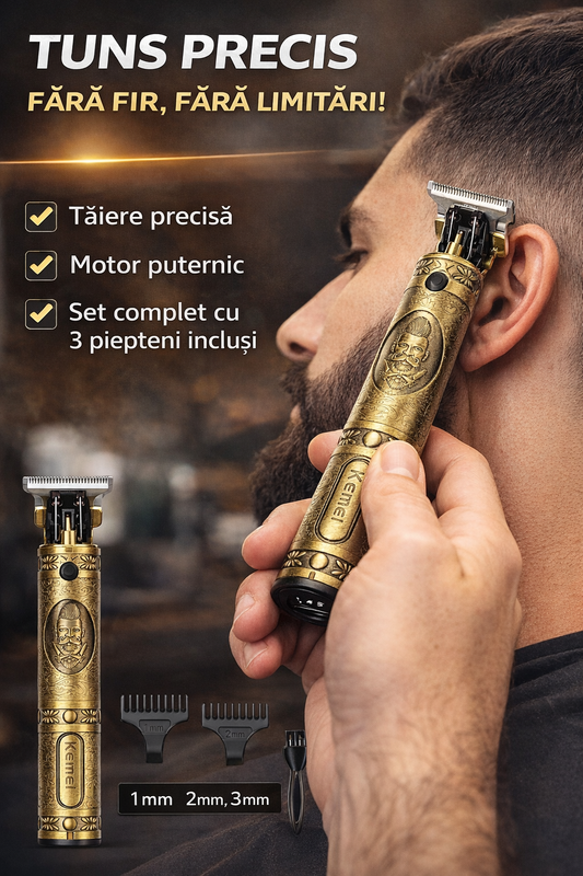 Masina de tuns si contur profesionala Kemei