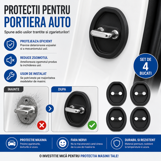 🚗 Scapa de deteriorarea Portierei – Protectii Silicon Auto UNIVERSALE (Set 4) 🛡️
