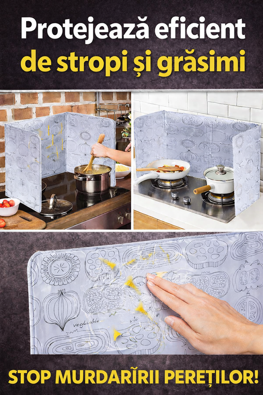 (1+1 GRATIS)🔥 Scut Antistropi Aragaz RelaxU Protecție Eficientă împotriva Grăsimii și Stropilor