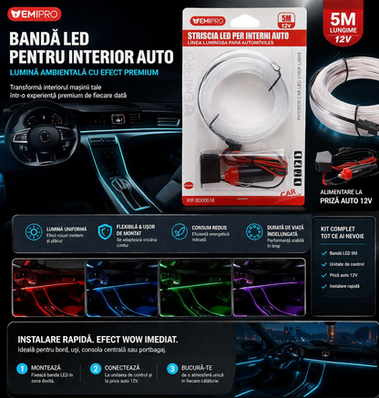 Benzi LED Auto Slim Ambient | lluminare Modernă