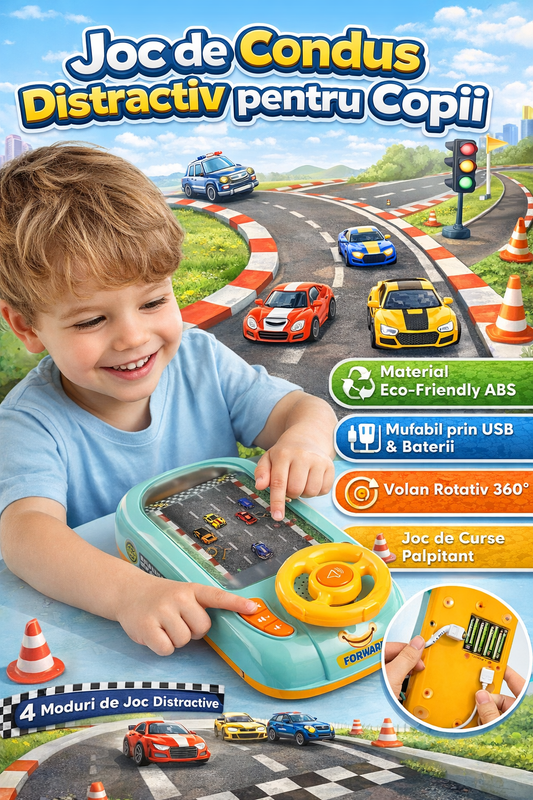 Volan Interactiv pentru Copii cu Sunete și Lumini – Joc Educațional Distractiv | RelaxU