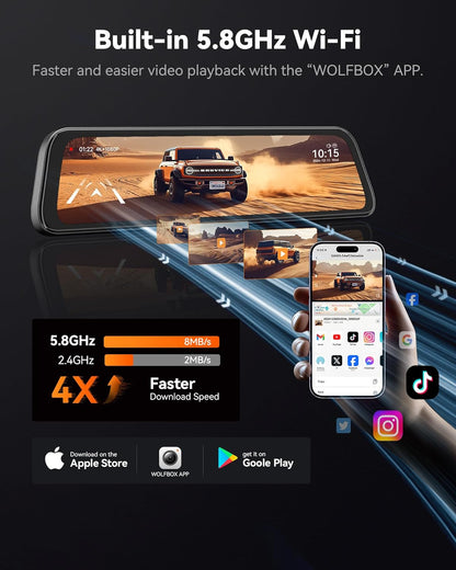 Oglinda DVR SmartViz – Camera Auto Fata + Spate pentru Parcare si Siguranta in Trafic