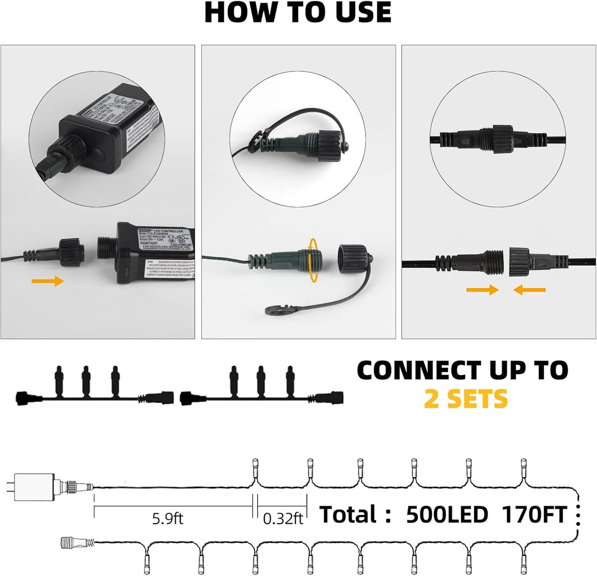 Instalatie LED 100 Metri Multicolor Conectabilă Sărbători