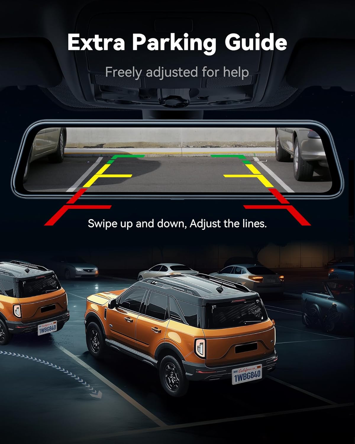 Oglinda DVR SmartViz – Camera Auto Fata + Spate pentru Parcare si Siguranta in Trafic