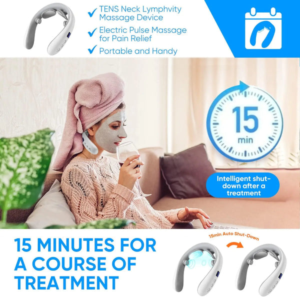 Aparat masaj cervical cu impulsuri electromagnetice RelaxU® portabil 3 moduri de masaj RelaxU.ro