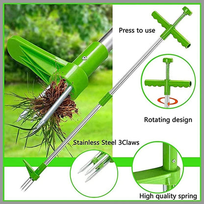Extractor Profesional de Buruieni cu Pedală – Oțel Inoxidabil, Fără Aplecare | RelaxU