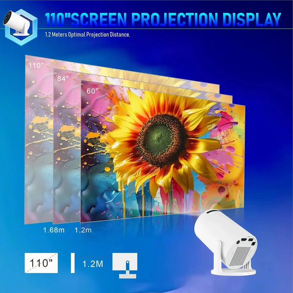 Proiector Portabil 4K, 2.69 LCD TFT, 1GB RAM, 8GB ROM, Android 11, CPU Quad-core AR