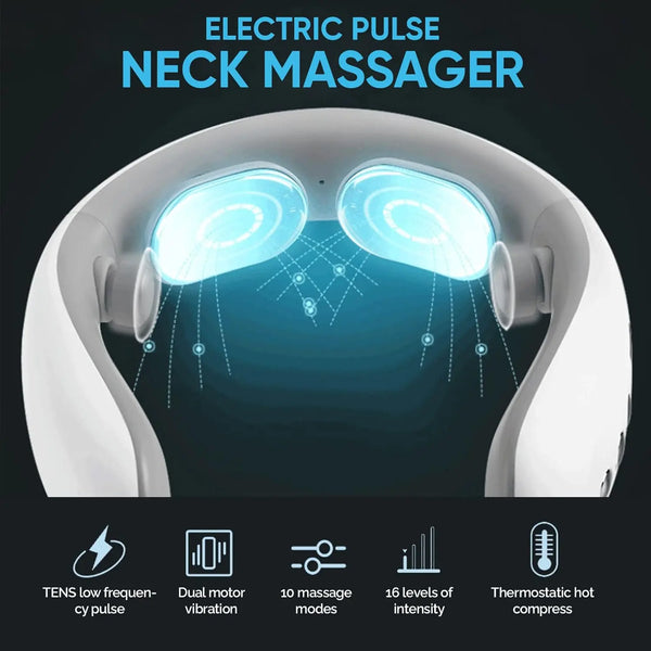 Aparat masaj cervical cu impulsuri electromagnetice RelaxU® portabil 3 moduri de masaj RelaxU.ro