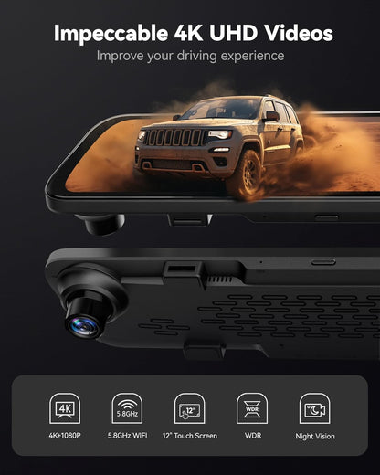 Oglinda DVR SmartViz – Camera Auto Fata + Spate pentru Parcare si Siguranta in Trafic