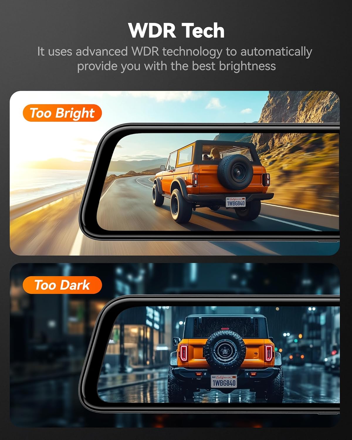 Oglinda DVR SmartViz – Camera Auto Fata + Spate pentru Parcare si Siguranta in Trafic