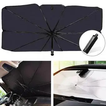 Parasolar Auto Pliabil Tip Umbrela Cu Husa 140x78cm RelaxU© - RelaxU.ro