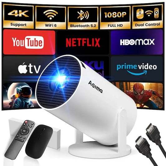 Proiector Portabil 4K, 2.69" LCD TFT, 1GB RAM, 8GB ROM, Android 11, CPU Quad-core AR RelaxU.ro